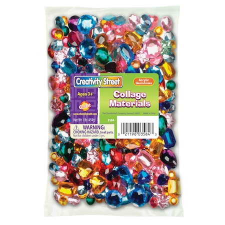 Creativity Street Acrylic Gemstones, Assorted Colors + Sizes, 1 lb. PAC3584